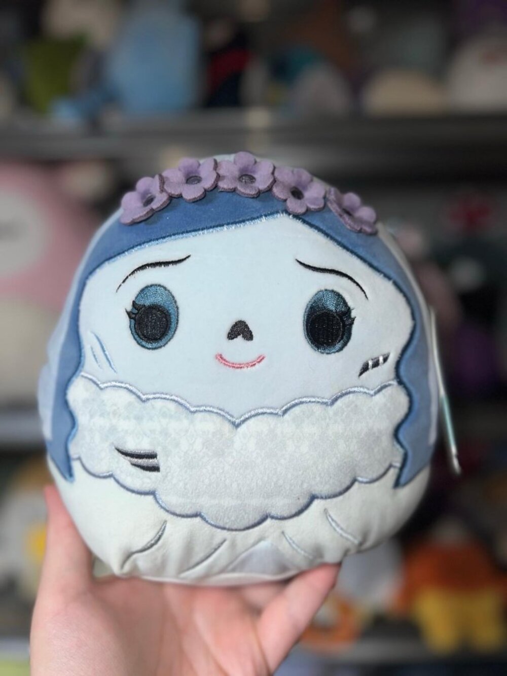 Squishmallows 8” Corpse Bride With 3D Flowers Plush NWT Emily